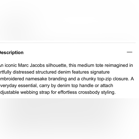 Marc Jacobs THE RIP
AND REPAIR DENIM MEDIUM TOTE BAG - Picture 15 of 15